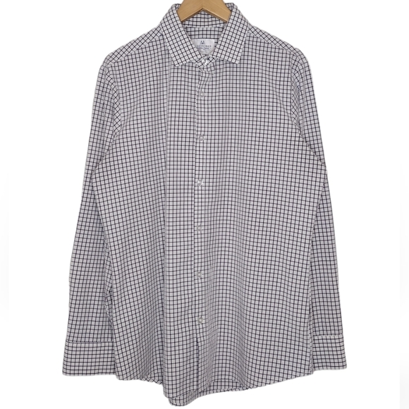 Mizzen+Main Other - Mizzen+Main Men's Windowpane Trim Fit Long Sleeve Button Down Dress Shirt Sz M